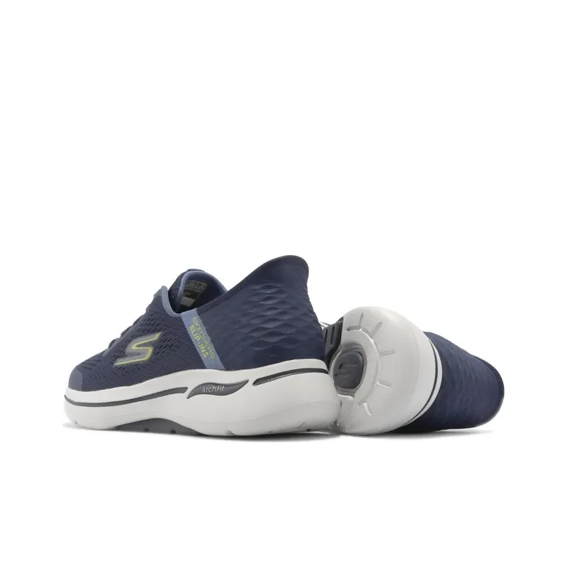 Skechers Go Walk Arch Fit Casual Shoes Men Low Top Blue/Yellow/White-4