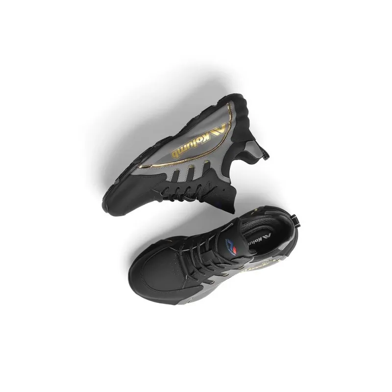 KOLUMB Cushioning, Wear Resistant Low Top Outdoor Shoes Men's Black Gray-3