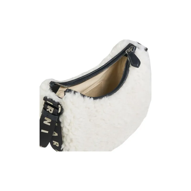 MARNI Zipped Shearling Crossbody Bag-6
