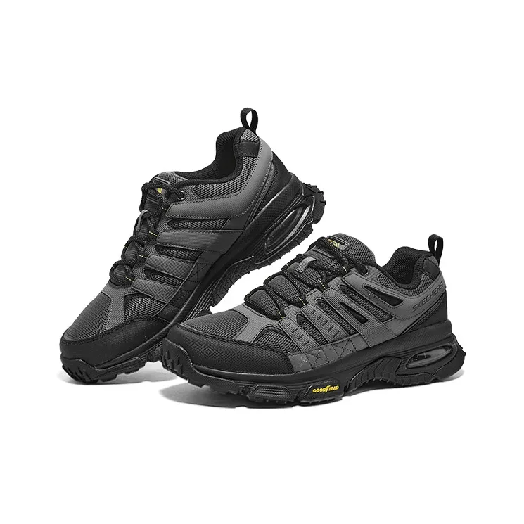 Skechers Slip-Resistant Breathable Low-Top Chunky Sneakers Men's Black-3