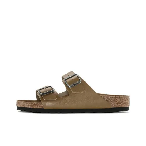 Birkenstock Slide Slippers Men's Khaki Narrow Fit