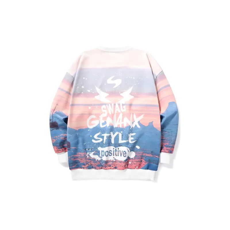 GENANX Sweatshirt Fall Unisex Sunset Color-1
