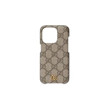 GUCCI Ophidia Canvas IPhone 15 Pro Protective Case Bag Merch Men's Beige & Ebony