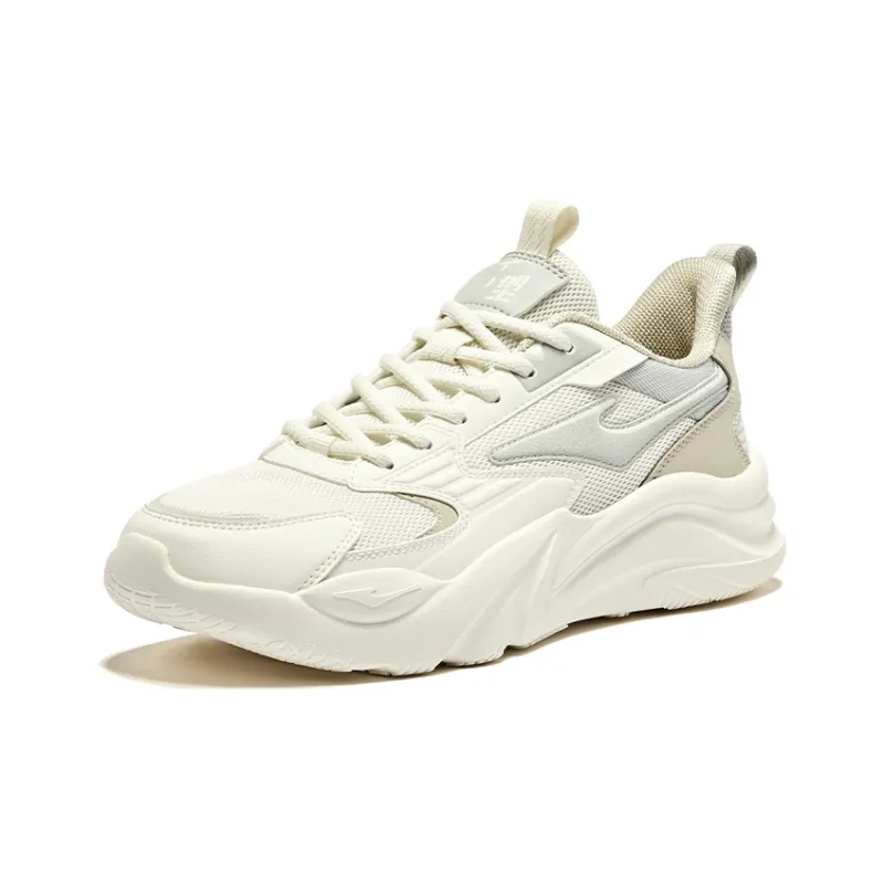 Erke Jie Ao 2.0 Wear-Resistant Slip-Resistant Low-Top Casual Shoes Men's Microcrystal White White Mist Gray-2