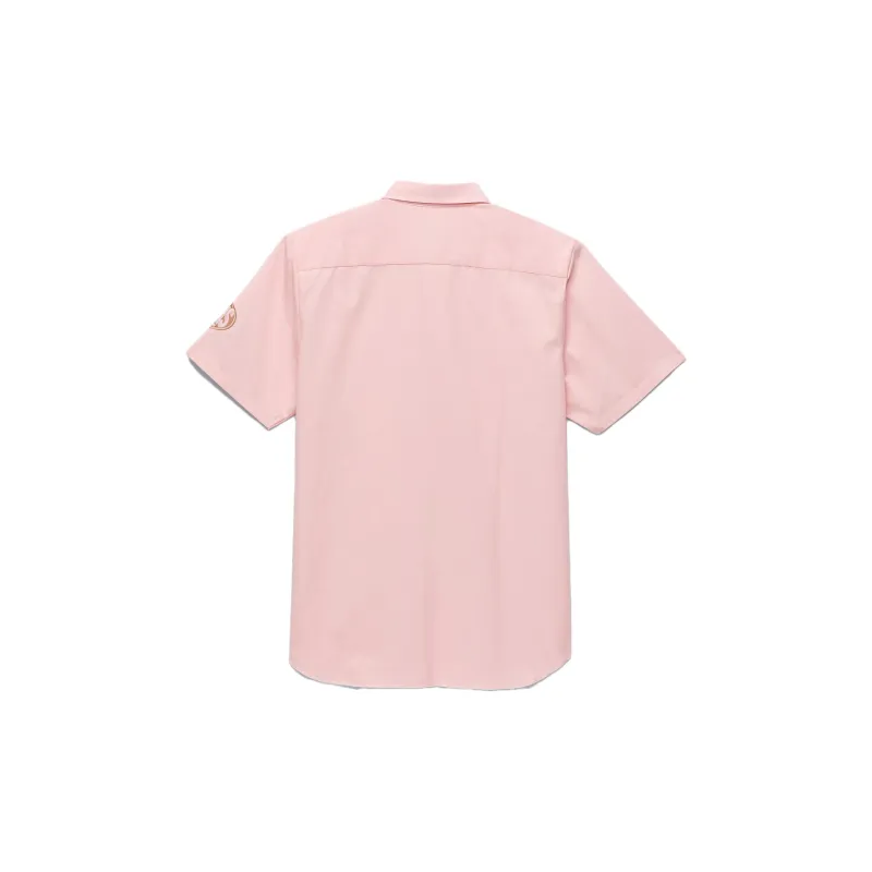Vans Oval Logo Work Wear Buttondown Shirt Shirt Men's Pink-1