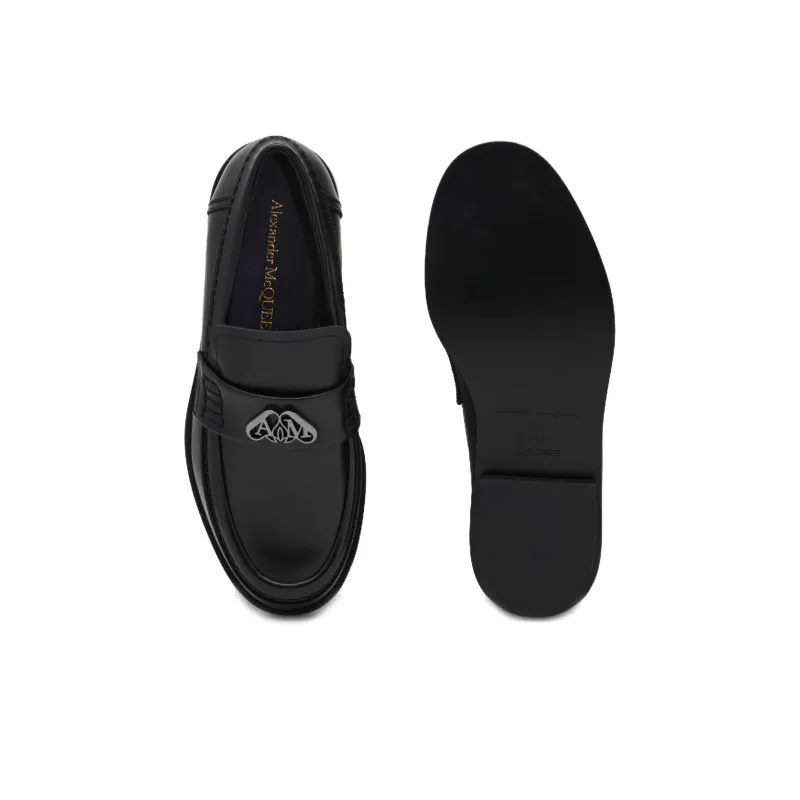 Alexander McQueen Seal Loafer 'Black Gun Metal Women's-3