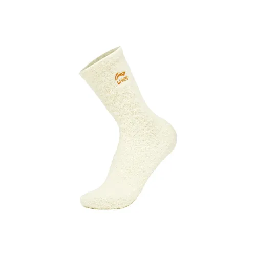 LiNing Mid Calf Socks Unisex White Blue