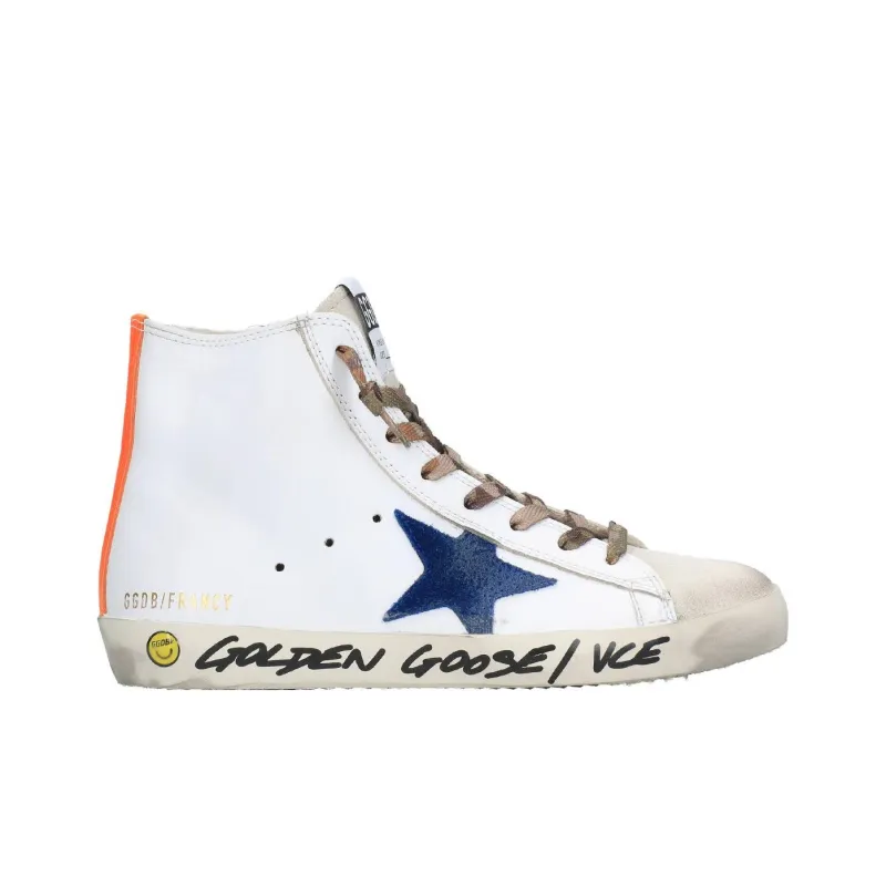Golden Goose Francy High-Top Casual Shoes Women's Gray White Old-fashioned-1