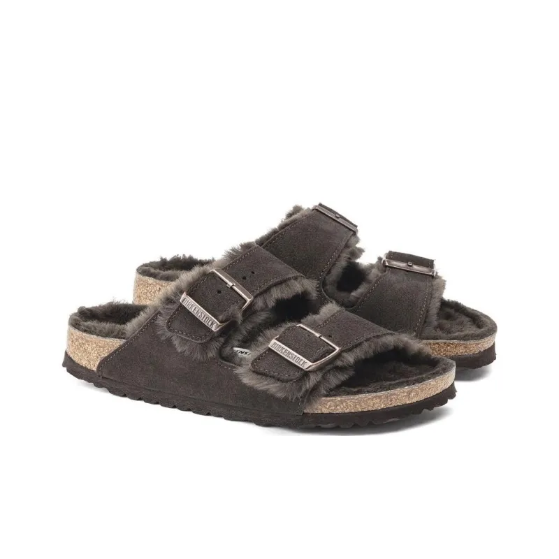 Birkenstock Arizona Shearling Suede Leather 'Mocca'-2
