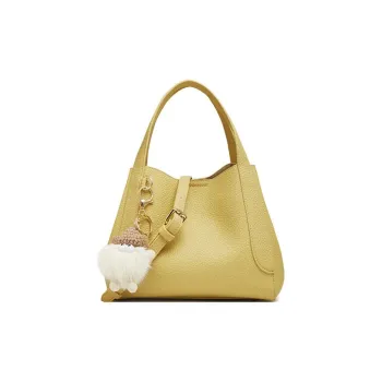 BASTO PU Leather Handheld Shoulder Bag Crossbody Bag Small Size Women's Dark Brown/Yellow/Green/Ecru