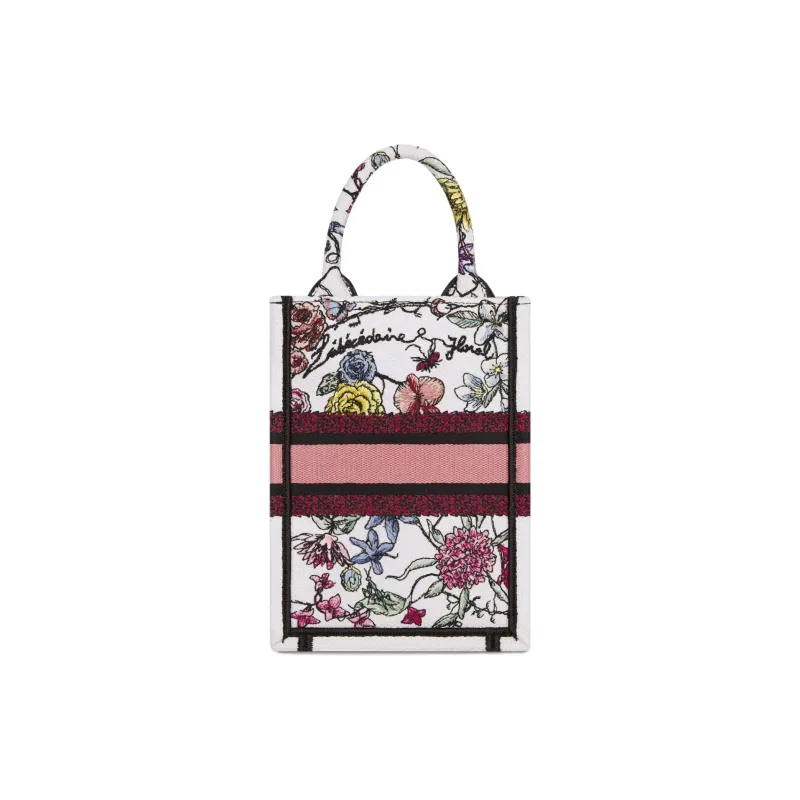 DIOR Embroidery Tote Bag Shopping Bag Cell Phone Pouch Shoulder Bag Crossbody Bag Handbag Mini Women's White-2