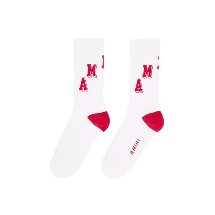 AMIRI Mid-Calf Socks Men's White-0