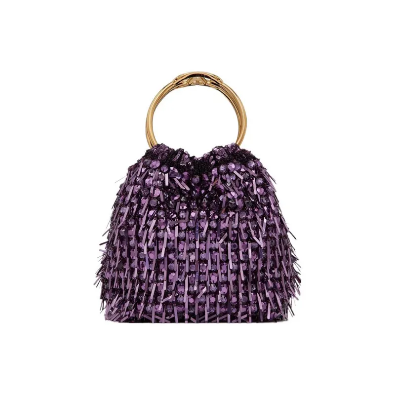 Valentino Embroidery Bucket Bags Handbags Small Size Women's Amethyst-0