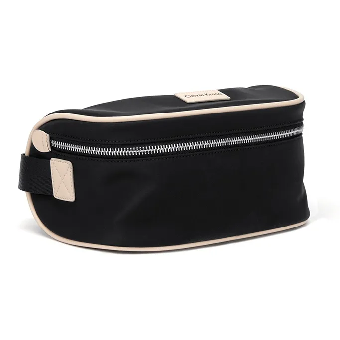 Simvay Clos Fabric With Synthetic Leather Shoulder Bag Crossbody Bag Canvas Bag Small Size Women's Ecru/Black-12