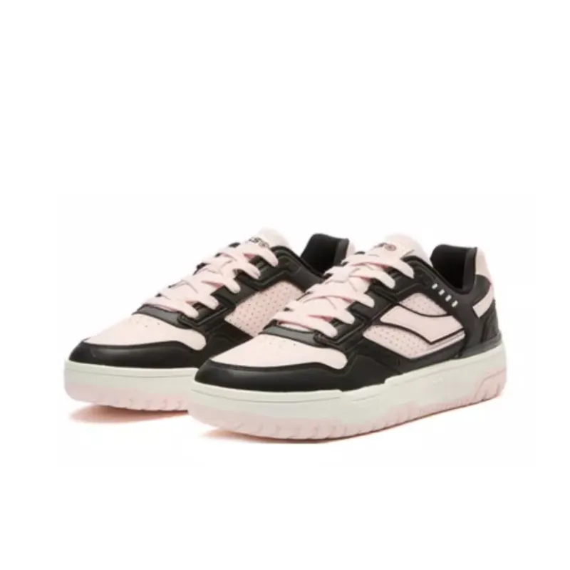 QIAODAN Inheritance 2.0 Slip Resistant Cushioning Low Top Skateboard Shoes Women's Pink Black-1