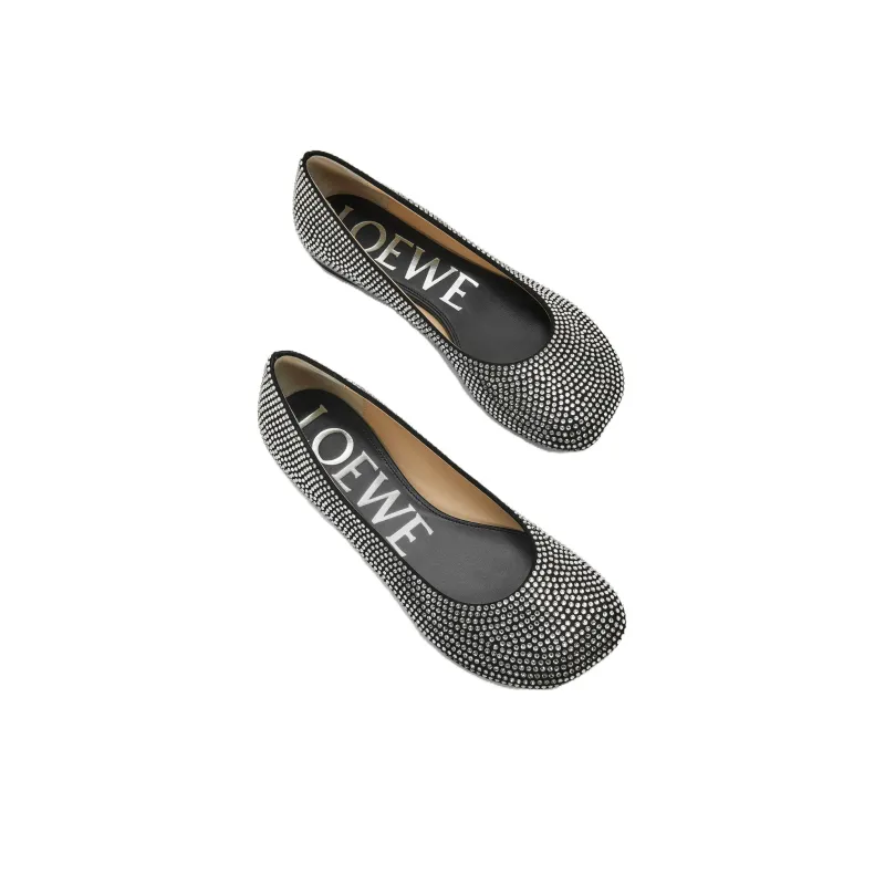 LOEWE Toy Rhinestone-embellished Ballerina Shoes-4