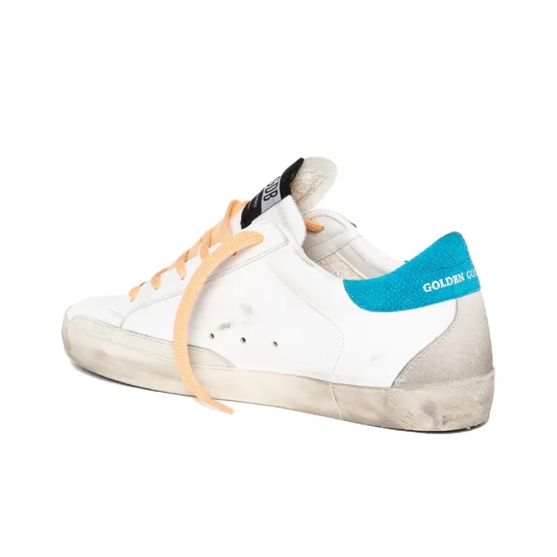 Golden Goose Super Star Low Top Stylish Skateboarding Shoes Women's White Blue-3