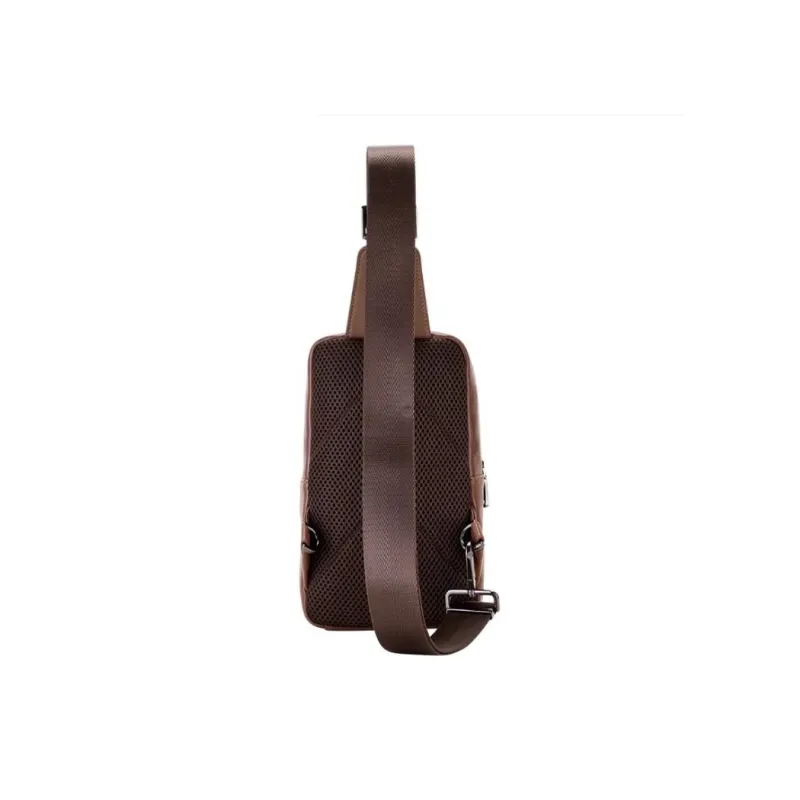 Hush Puppies Cow Leather Crossbody Bag, Backpack, Travel Sling Bag Small Size Men's Coffee-3