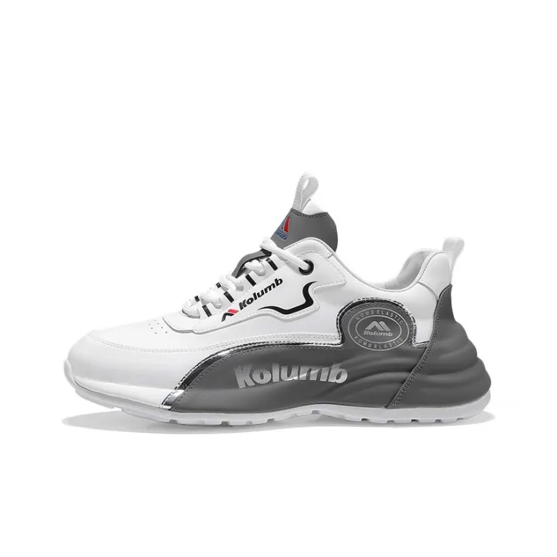 KOLUMB Cushioning Low Top Outdoor Shoes Men's White Gray-0