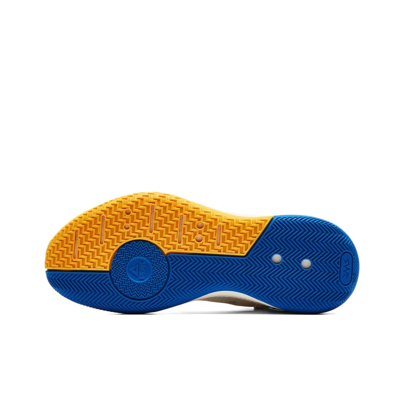 PEAK Basketball Shoes Men Low Top Ecru/Colorful Blue-5