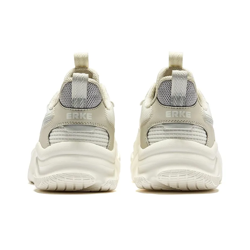 Erke Jie Ao 2.0 Wear-Resistant Slip-Resistant Low-Top Casual Shoes Men's Microcrystal White White Mist Gray-3