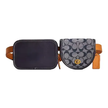 COACH Convertible Glove Tanning Letter Bag Shoulder Bag Fanny Pack Unisex Denim Blue