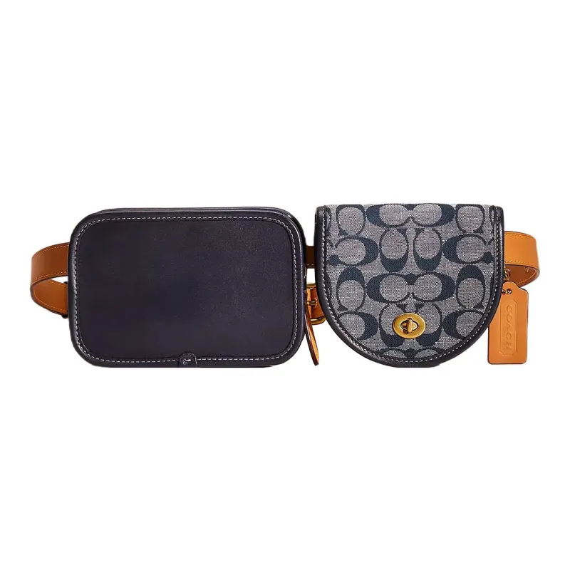 COACH Convertible Glove Tanning Letter Bag Shoulder Bag Fanny Pack Unisex Denim Blue-0