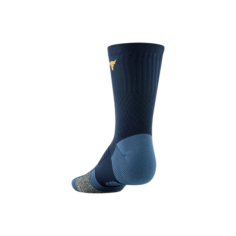 Under Armour Unisex Project Rock ArmourDr Playmaker Mid Crew Socks Mid Calf Socks Unisex 1 Pack Blue-1