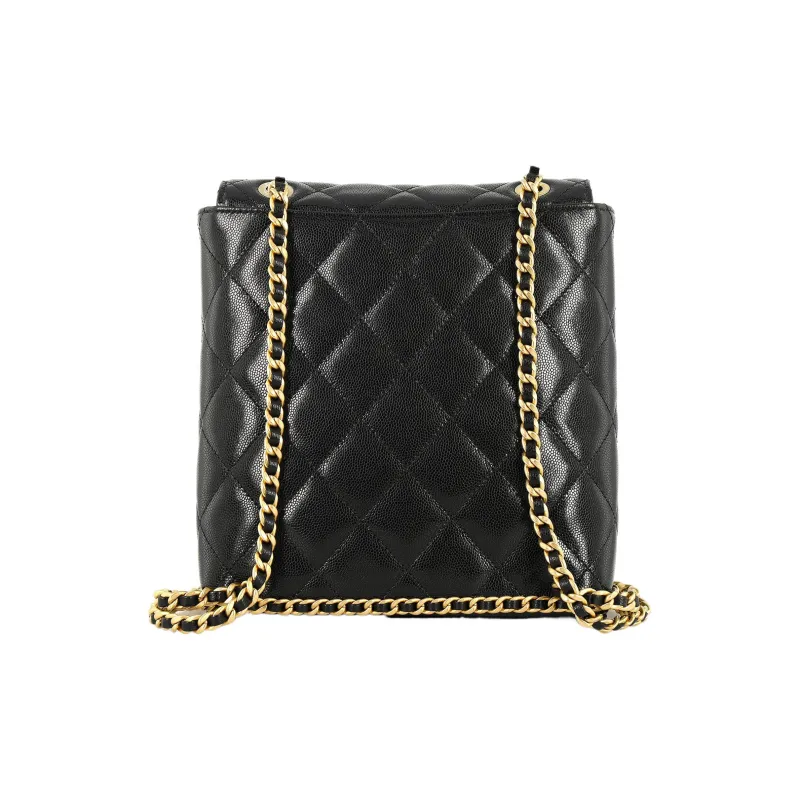 CHANEL Calfskin Backpack Women's Black-2