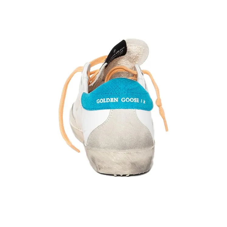 Golden Goose Super Star Low Top Stylish Skateboarding Shoes Women's White Blue-5