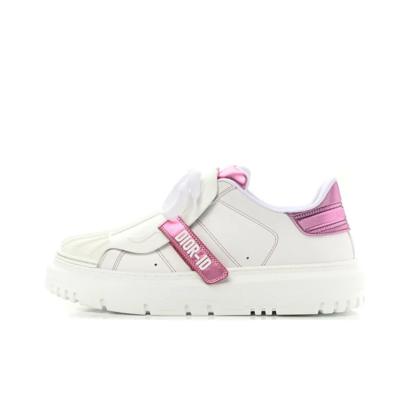 DIOR ID Shell Shoes Low Top Stylish Skateboarding Shoes Women's White Pink-0