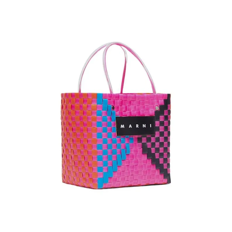 MARNI Acrylic Plastic Tote Bag Shopping Bag Basket Bag Handbag Small Size Women's Pink Blue Multicolor-1