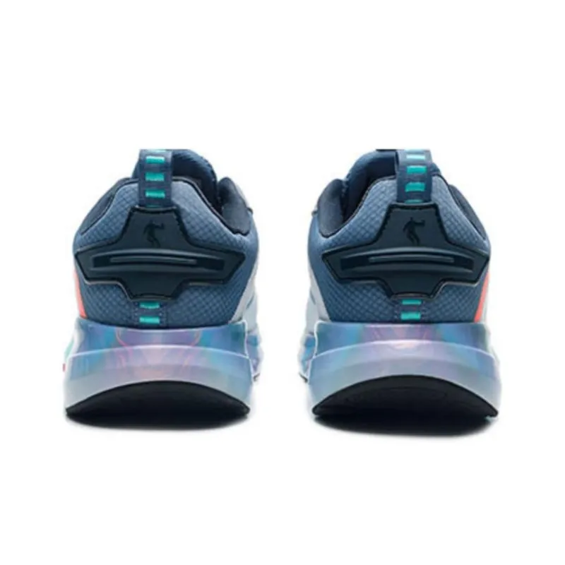 QIAODAN Cushioning, Slip Resistant, And Abrasion Resistant Low Top Running Shoes Men's White Blue Red-3