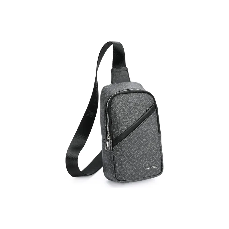 Playboy Polyvinyl Chloride Cycling Bag, Crossbody Bag, Shoulder Bag Men's Black Gray-3