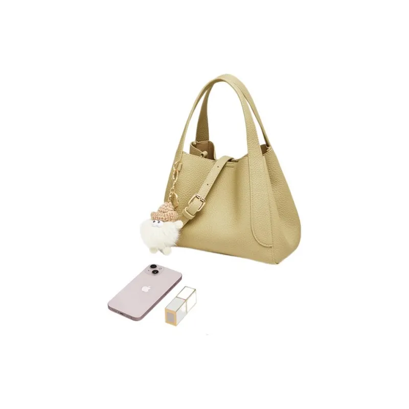 BASTO PU Leather Handheld Shoulder Bag Crossbody Bag Small Size Women's Dark Brown/Yellow/Green/Ecru-14
