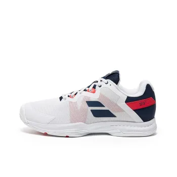 Babolat Anti Slip Wear Resistant Low Top Tennis Shoes Men's White