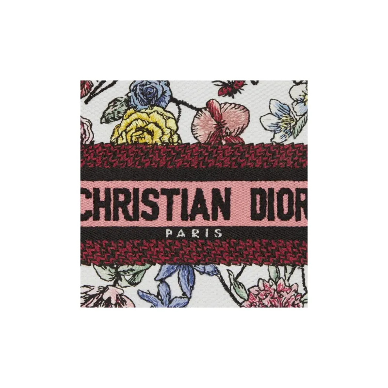 DIOR Embroidery Tote Bag Shopping Bag Cell Phone Pouch Shoulder Bag Crossbody Bag Handbag Mini Women's White-5