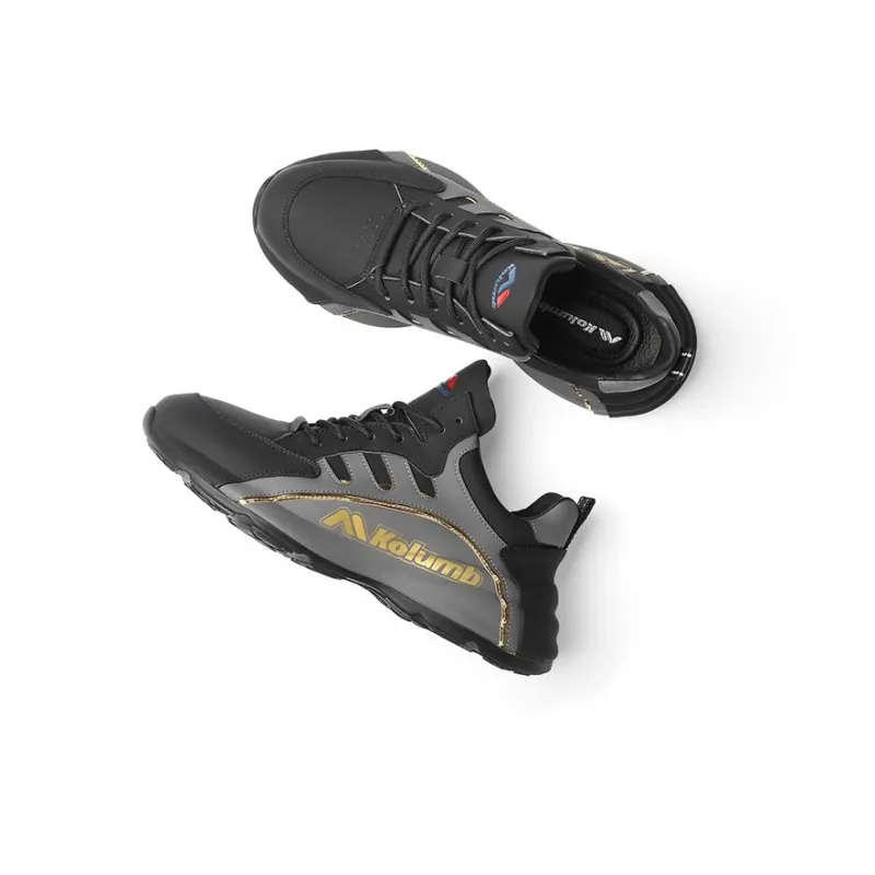 KOLUMB Cushioning, Wear Resistant Low Top Outdoor Shoes Men's Black Gray-2
