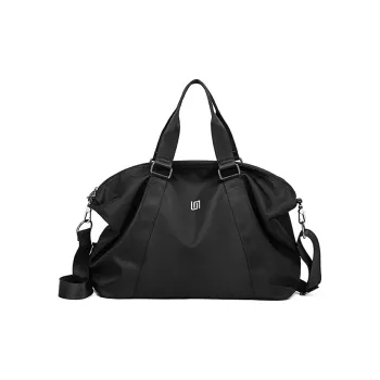 FAIRWHALE Fabric Gym Bag, Travel Bag, Handbag, Crossbody Bag, Shoulder Bag Large Size Men's Pure Black