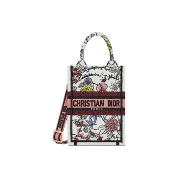 DIOR Embroidery Tote Bag Shopping Bag Cell Phone Pouch Shoulder Bag Crossbody Bag Handbag Mini Women's White