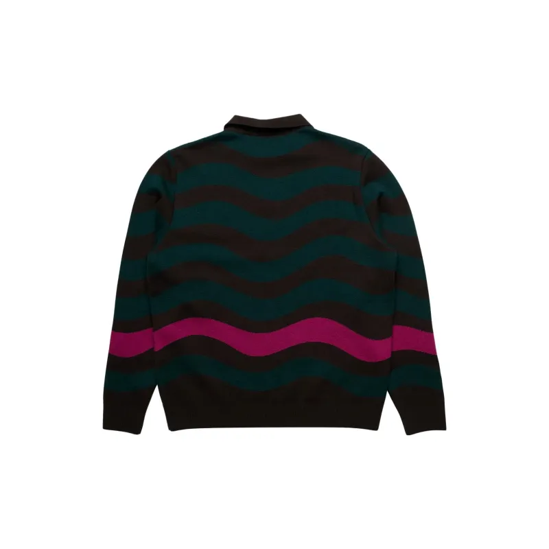Parra One Weird Wave Knitted Polo Shirt-1