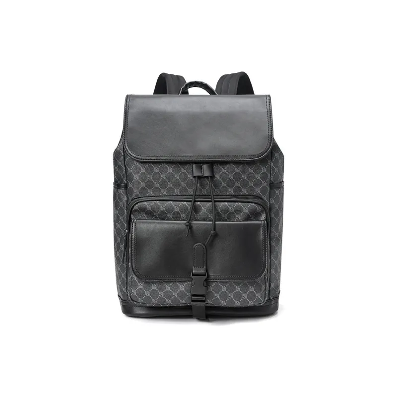 Slazenger PU Backpack Regular Men's Pattern Black-0