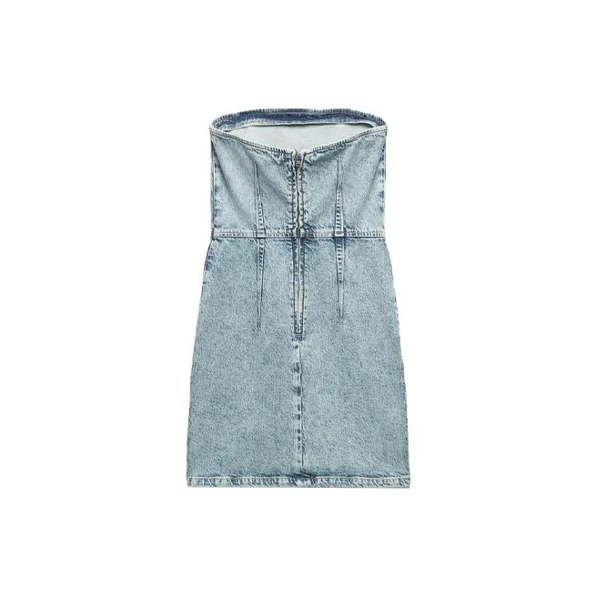 ZARA Sleeveless Dress Women's Blue-1