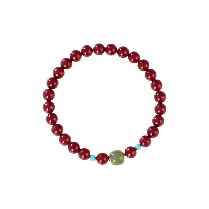 Zhen Hu Pavilion Reconstructed Cinnabar Jade Bracelets Women's-0