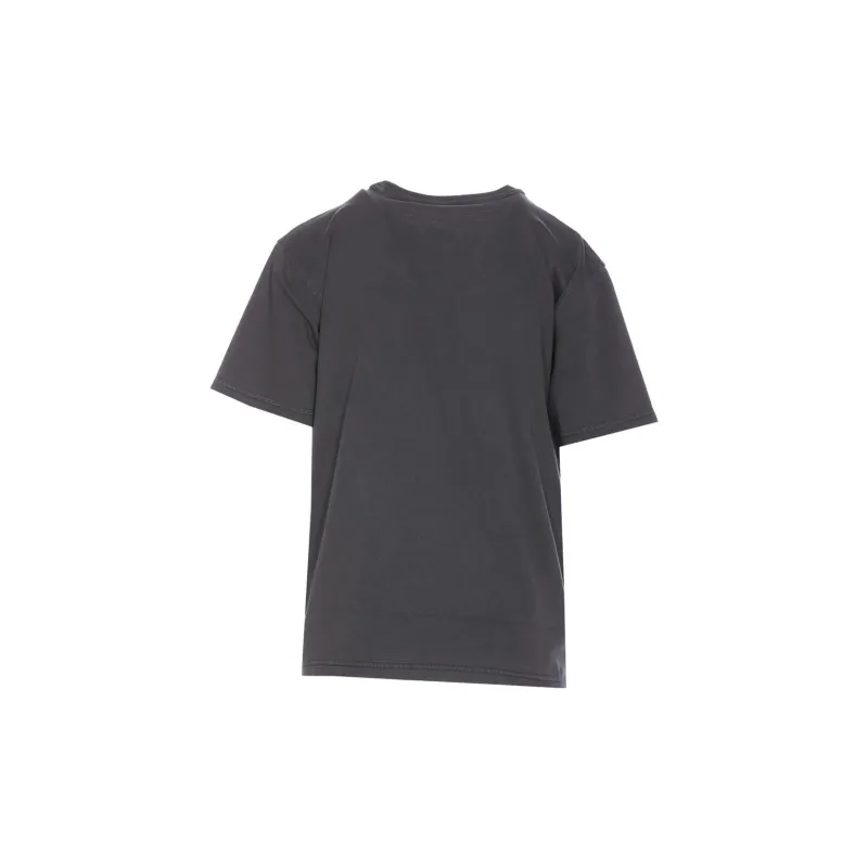 Alexander Wang Puff Logo & Bound Neck Essential Jsy Ss Tee Soft Obsidian-1