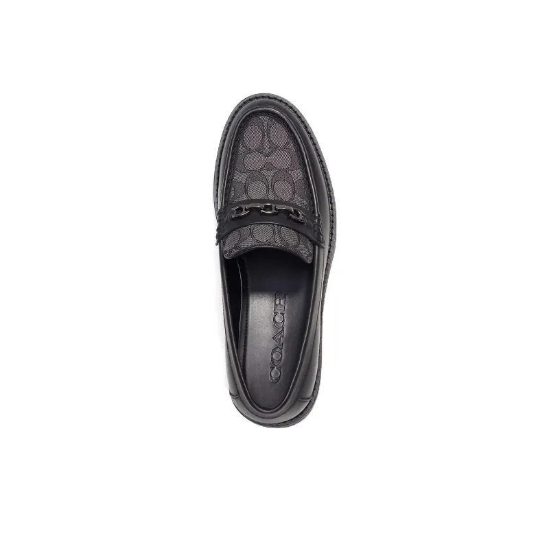 COACH Signature Jacquard Loafers Men's Black-3