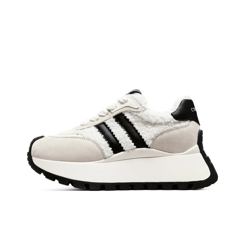 C°BANNER Height Increasing Warmth Low Top Casual Shoes Women's White-0