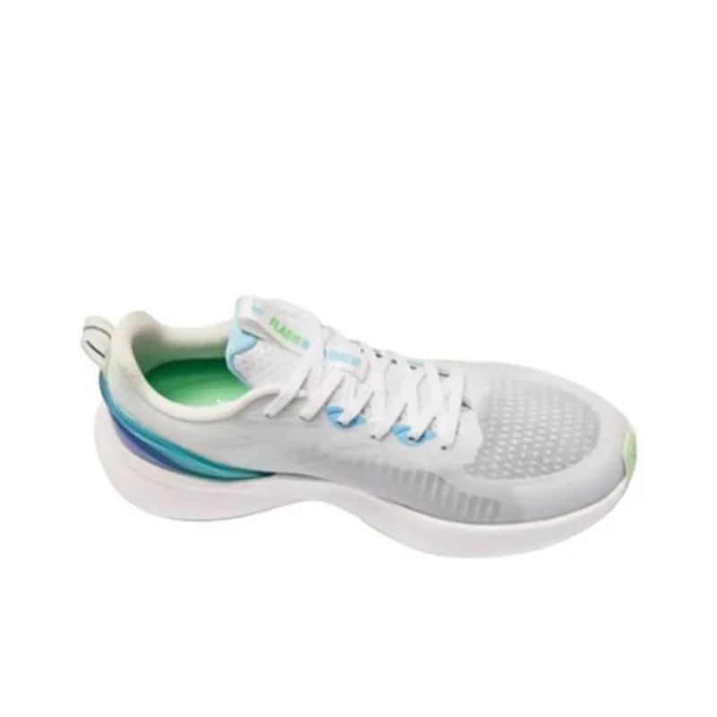 QIAODAN Popularity 12 Shock Absorbers With Slip Resistant Features Low Top Running Shoes Men's White Green-2