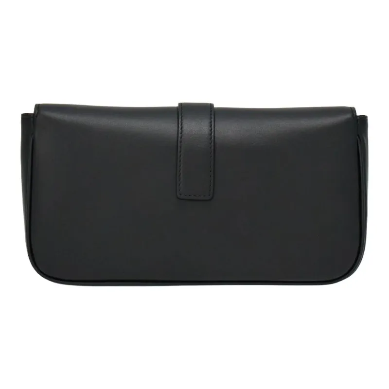 FERRAGAMO GANCINI Calfskin Crossbody Bag Shoulder Bag Women's Black-3