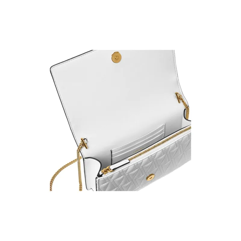 VERSACE Virtus Sheepskin Evening Bag, One Shoulder Crossbody Clutch Trumpets Women's White-3